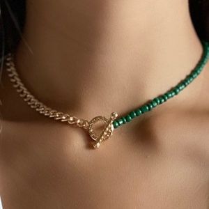 Green and Gold Chain Choker